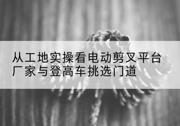 郸城电动剪叉升降平台厂家-从工地实操看电动剪叉平台厂家与登高车挑选门道